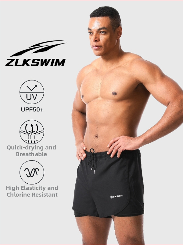 Мъжки плувни шорти – бързосъхнещи, едноцветен модел (96% полиестер + 4% еластан; подплата: 95% полиестер + 5% еластан; тегло: 200 g; стил: briefs)