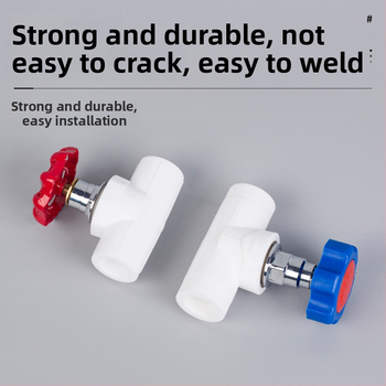 PPR uzatvárací ventil pre vodovodné rúry, meďové telo, na teplú a studenú vodu