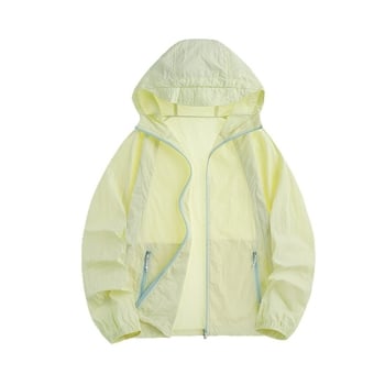 Windbreaker s kapuljačom i UV zaštitom, UPF100+, najlon tkanina, zatvarač, 3D džepovi