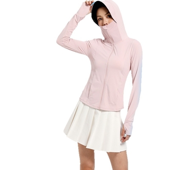 Jachetă de protecție UV pentru femei, cu glugă, din nailon, uscare rapidă, respirabilă, UPF50+, ușoară, pentru vară și toamnă
