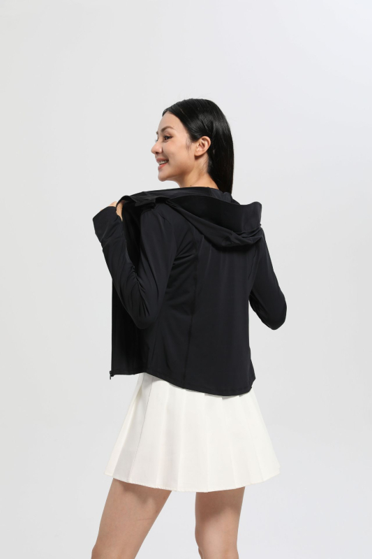 Jachetă de protecție UV pentru femei, cu glugă, din nailon, uscare rapidă, respirabilă, UPF50+, ușoară, pentru vară și toamnă