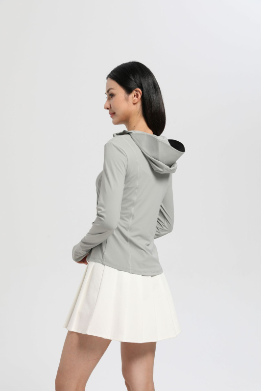 Jachetă de protecție UV pentru femei, cu glugă, din nailon, uscare rapidă, respirabilă, UPF50+, ușoară, pentru vară și toamnă