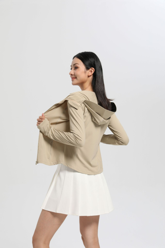 Jachetă de protecție UV pentru femei, cu glugă, din nailon, uscare rapidă, respirabilă, UPF50+, ușoară, pentru vară și toamnă