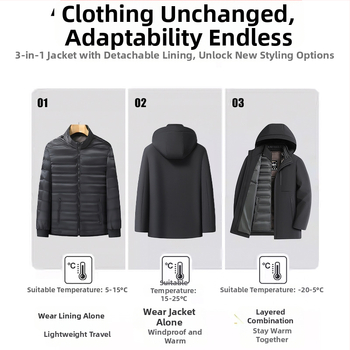 Lúdpelyhes dzseki levehető béléssel - Mitsubishi Meiya Bi külső anyag, akril rost, extravastag 501–600 g/m², hőszigetelő bélés