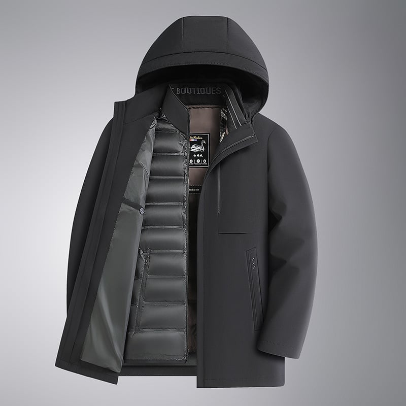 Lúdpelyhes dzseki levehető béléssel - Mitsubishi Meiya Bi külső anyag, akril rost, extravastag 501–600 g/m², hőszigetelő bélés