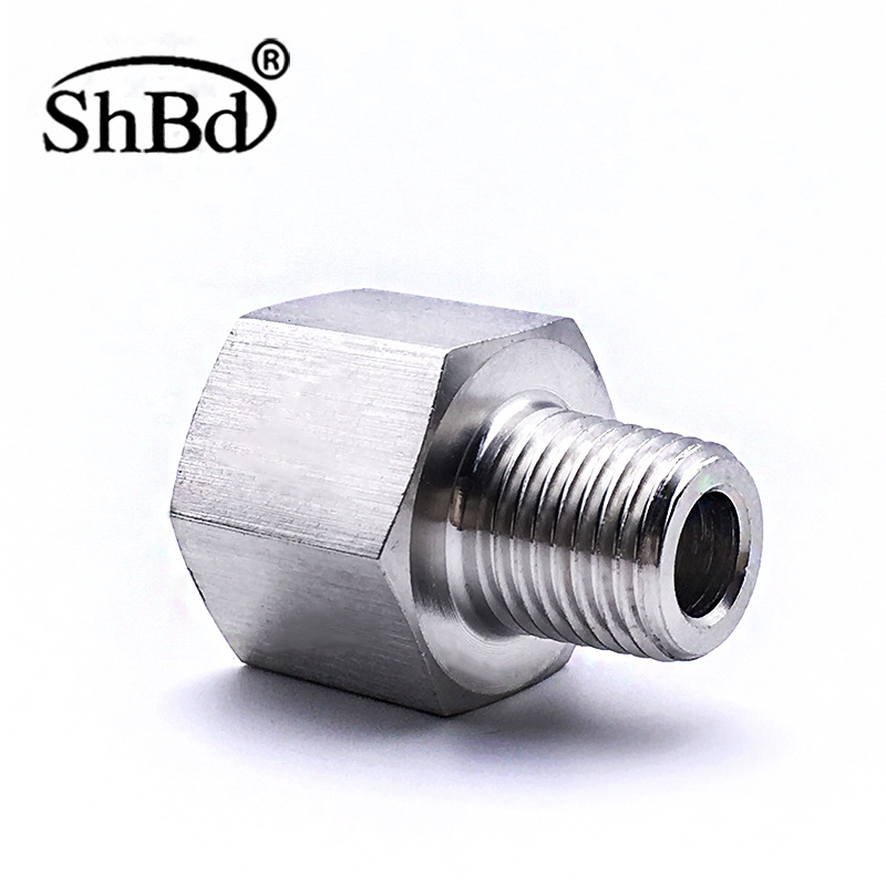 304 rozsdamentes acél egyenes adapter 1/2 belső és külső menet, DN15 magas nyomású csatlakozó víz/gáz/olaj