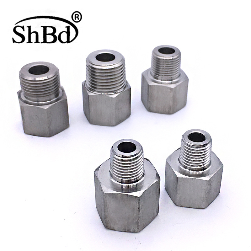 304 rozsdamentes acél egyenes adapter 1/2 belső és külső menet, DN15 magas nyomású csatlakozó víz/gáz/olaj