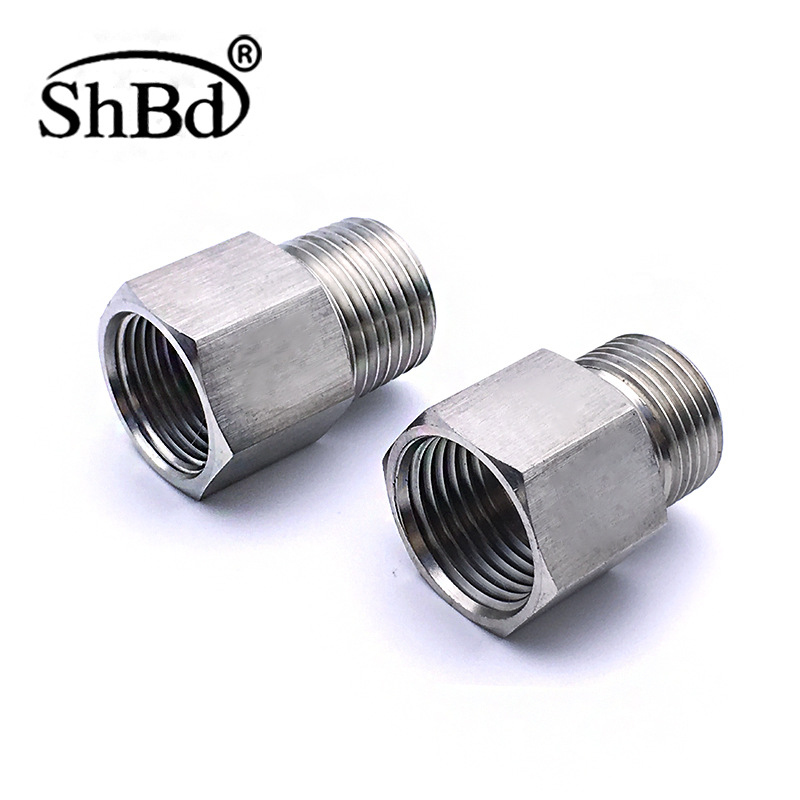 304 rozsdamentes acél egyenes adapter 1/2 belső és külső menet, DN15 magas nyomású csatlakozó víz/gáz/olaj