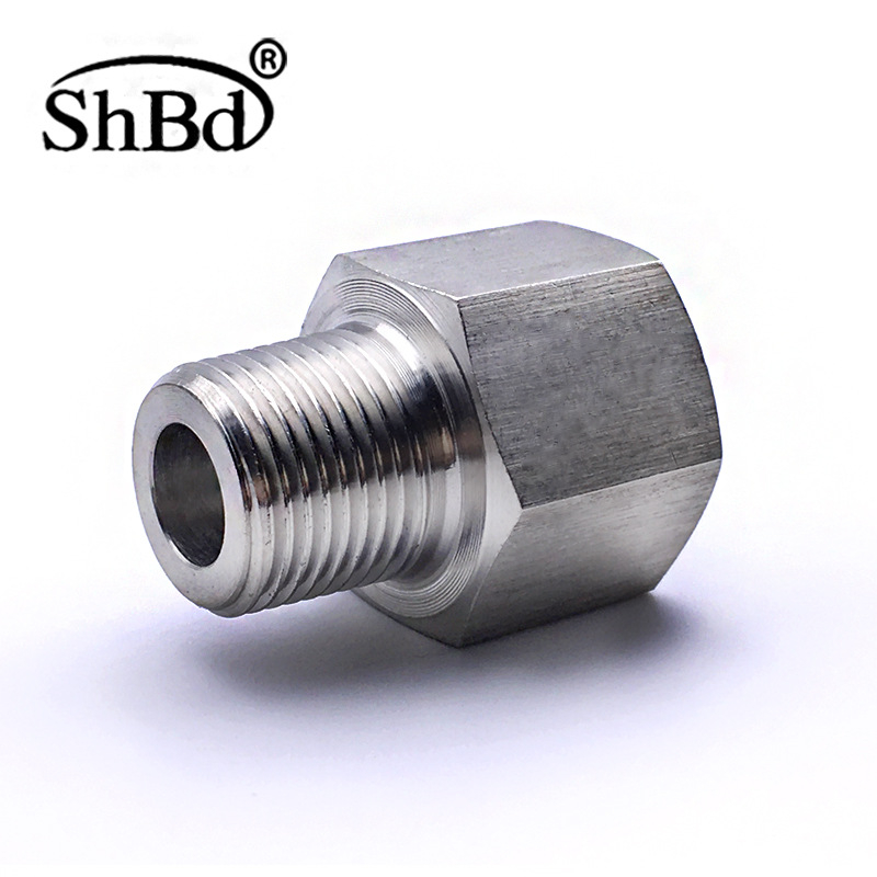 304 rozsdamentes acél egyenes adapter 1/2 belső és külső menet, DN15 magas nyomású csatlakozó víz/gáz/olaj