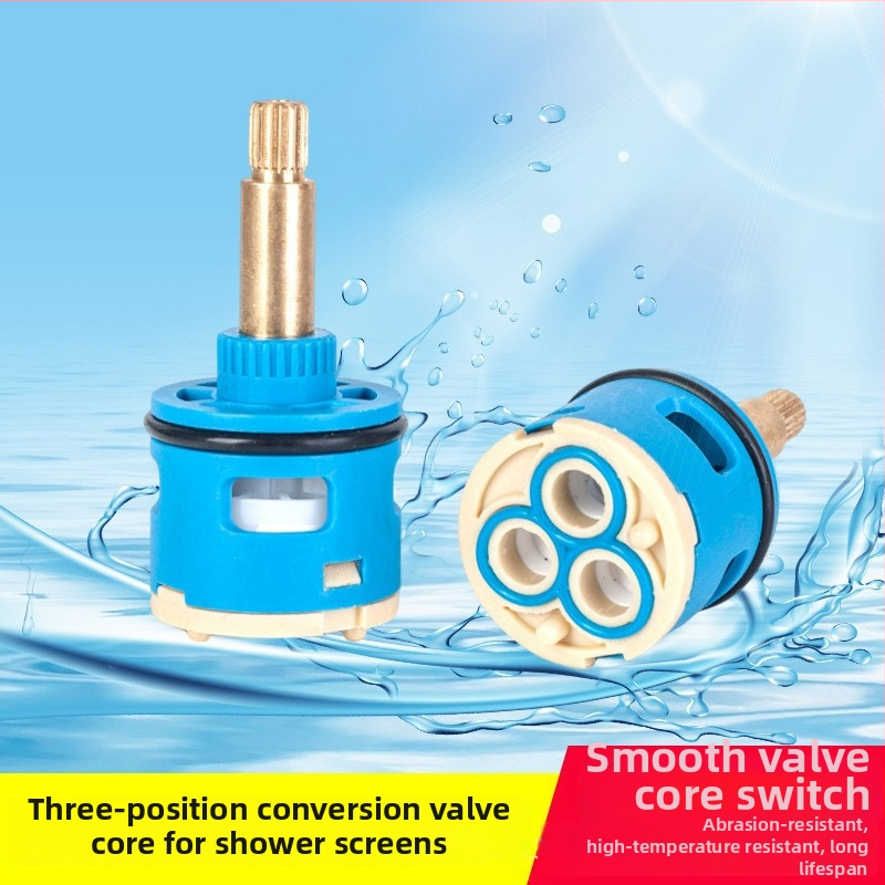 Ventilové jadro s tromi otvormi pre sprchovací panel a vaňu – oddelenie horúcej a studenej vody, 360° otáčanie, model Φ33