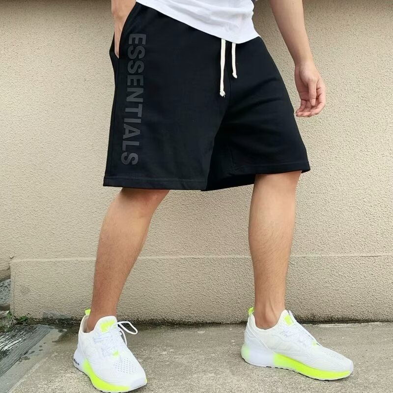 Muške ljetne šorceve, opušteni casual stil, ravni kroj, mikroelastičnost, pleteni materijal, imitacija pamuka, korejski stil, ljeto 2025