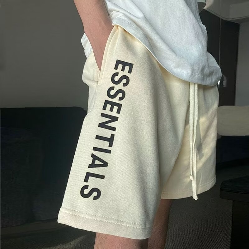 Muške ljetne šorceve, opušteni casual stil, ravni kroj, mikroelastičnost, pleteni materijal, imitacija pamuka, korejski stil, ljeto 2025