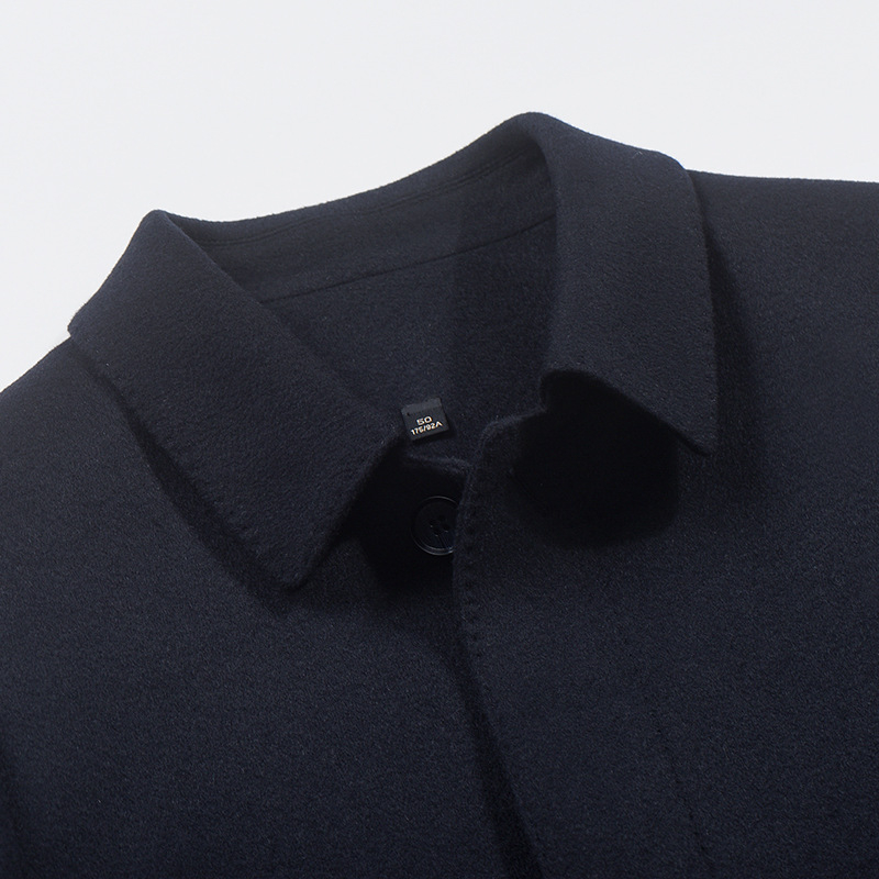 Férfiaknak szóló 100% gyapjúkabát – középhosszú, őszi-téli 2025, üzleti casual