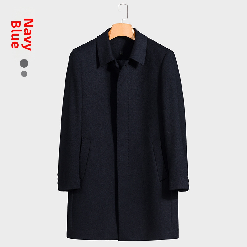 Férfiaknak szóló 100% gyapjúkabát – középhosszú, őszi-téli 2025, üzleti casual