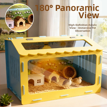 Cușcă panoramică pentru hamster cu cuib detașabil și sigur — adăpost pentru toate anotimpurile pentru animale de companie mici; origine Yiwu; material: Altul; marcă: Altul