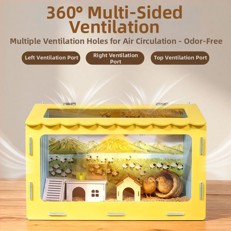 Panoramatická klietka pre malé domáce zvieratá s odnímateľnou bezpečnou búdkou — všetky ročné obdobia; pôvod Yiwu; materiál: Iné; značka: Iné