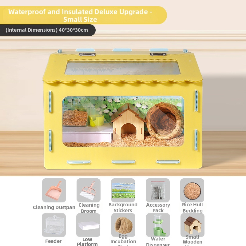 Cușcă panoramică pentru hamster cu cuib detașabil și sigur — adăpost pentru toate anotimpurile pentru animale de companie mici; origine Yiwu; material: Altul; marcă: Altul