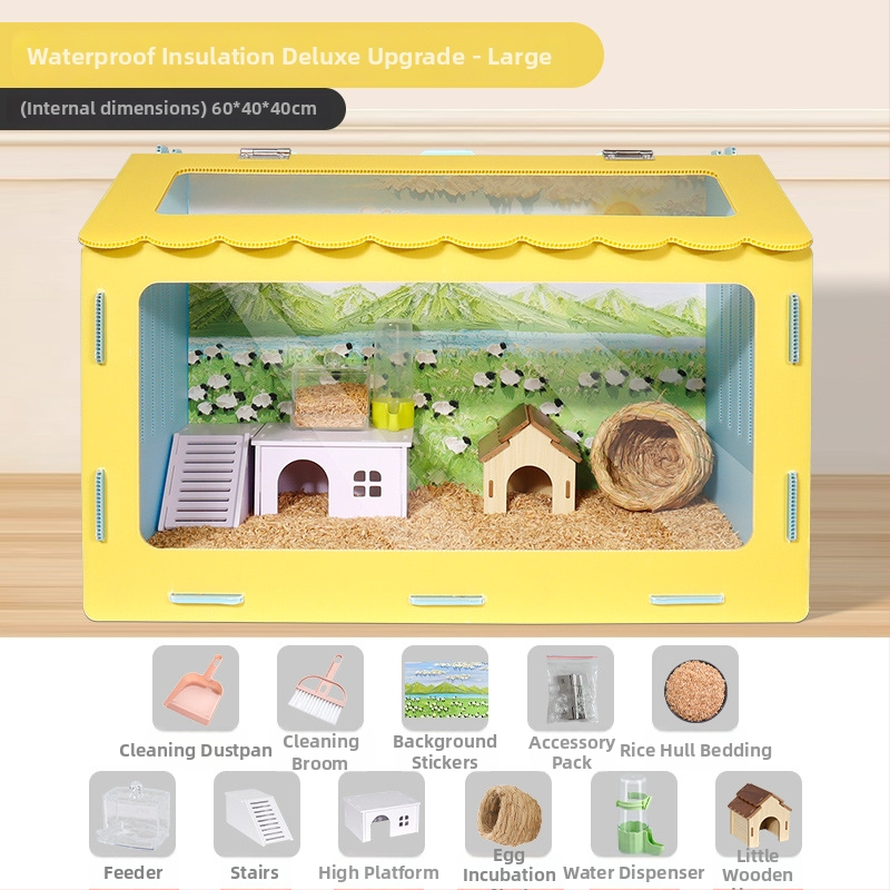 Cușcă panoramică pentru hamster cu cuib detașabil și sigur — adăpost pentru toate anotimpurile pentru animale de companie mici; origine Yiwu; material: Altul; marcă: Altul