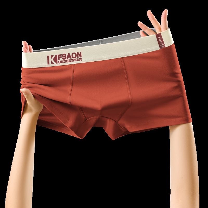 DGG Muške pamučne bokserice sa srednjim pojasom, jednofarbne, četveropanelni dizajn, prozračne i antibakterijske