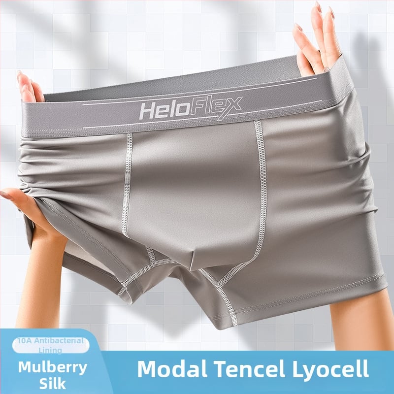 Boxeri pentru bărbați fără cusături din Modal (50–70%), cu căptușeală Lyocell, respirabili, uscare rapidă