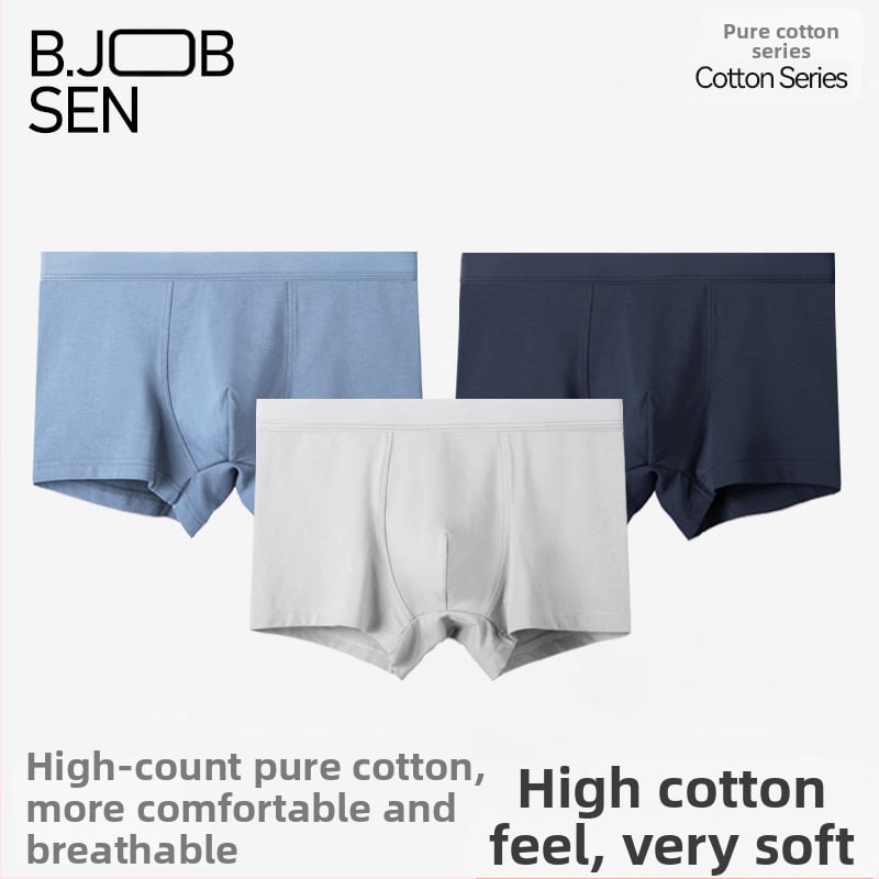 Boxeri bărbați din bumbac, antibacterieni, respirabili, talie medie, 90-95% bumbac