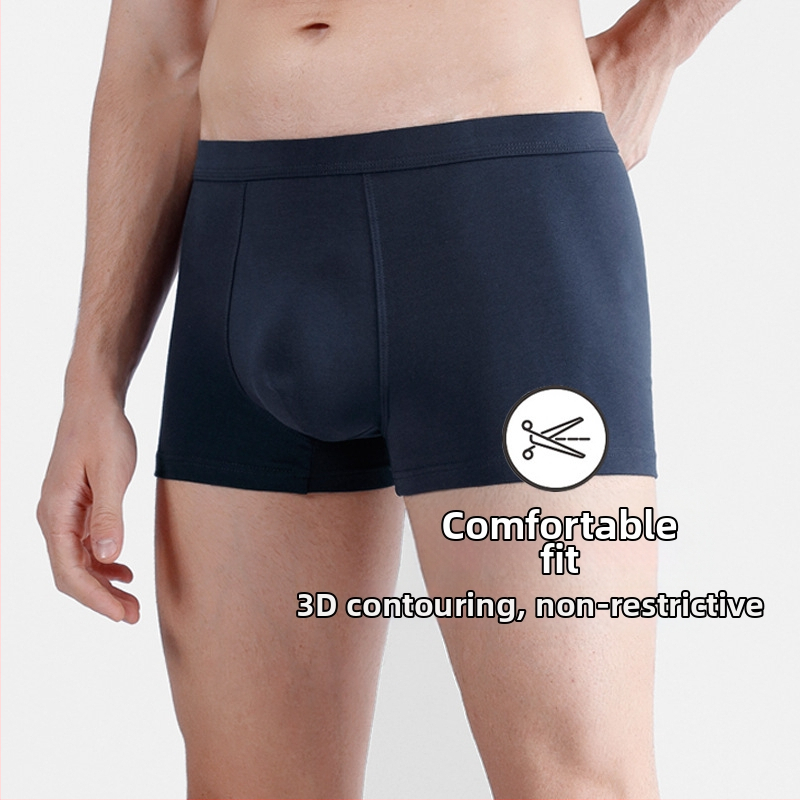 Boxeri bărbați din bumbac, antibacterieni, respirabili, talie medie, 90-95% bumbac