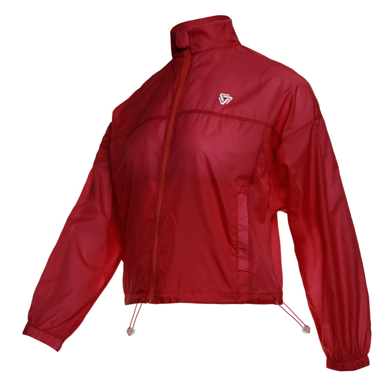 Vanjska windbreaker jakna za trčanje – stojeći ovratnik, dugi rukavi, labav kroj, brzo sušeći poliester, UPF50