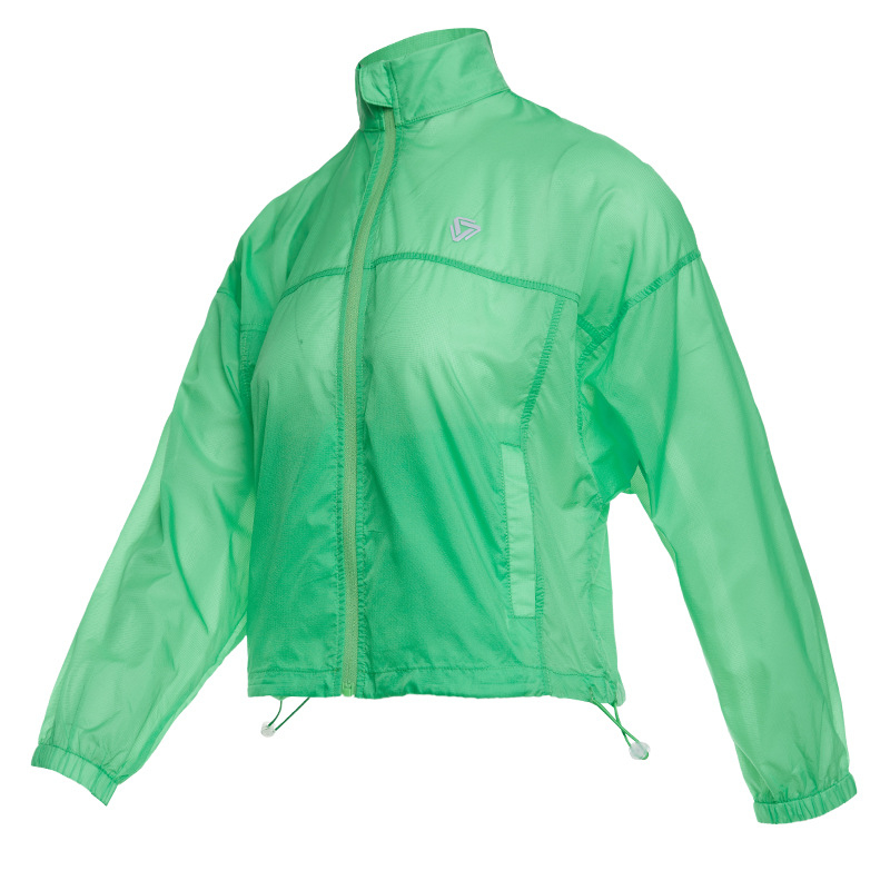 Vanjska windbreaker jakna za trčanje – stojeći ovratnik, dugi rukavi, labav kroj, brzo sušeći poliester, UPF50