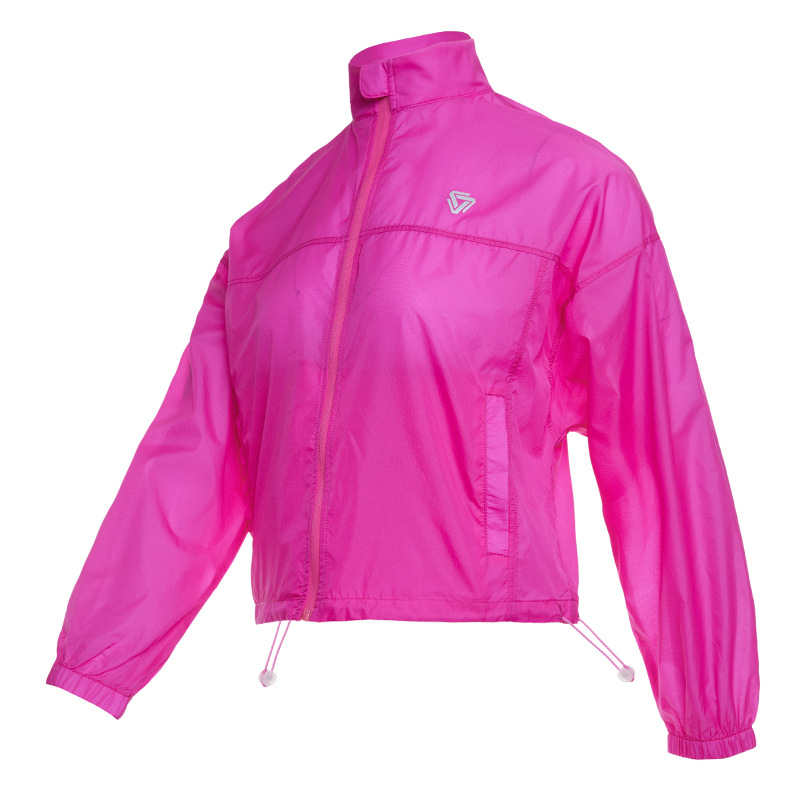 Vanjska windbreaker jakna za trčanje – stojeći ovratnik, dugi rukavi, labav kroj, brzo sušeći poliester, UPF50