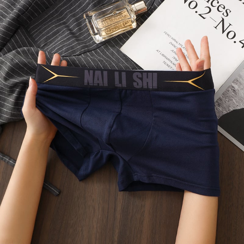 Boxeri bărbați din bumbac respirabil, tricot, talie medie, 95–100% bumbac