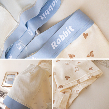 Boxeri bărbați talie medie, imprimeu iepuraș cartoon, modal, respirabili