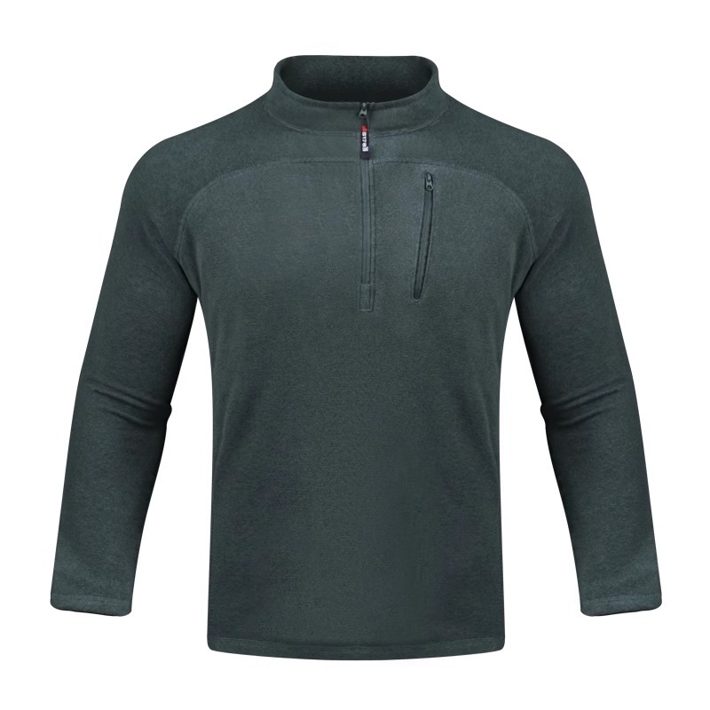 Muška flis jakna s stojećim ovratnikom, pulover stil, polu-zip, bez kapulje, podstava poliester, 100% poliester flis, pogodna za zimu, proljeće i jesen