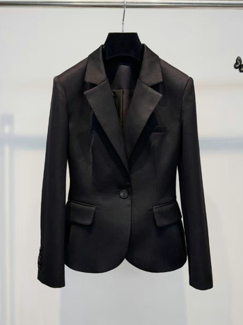 Ženski vuneni sako, slim fit, kopčanje na jedan gumb, 70-80% vuna, srednja duljina, vintage elegantan stil