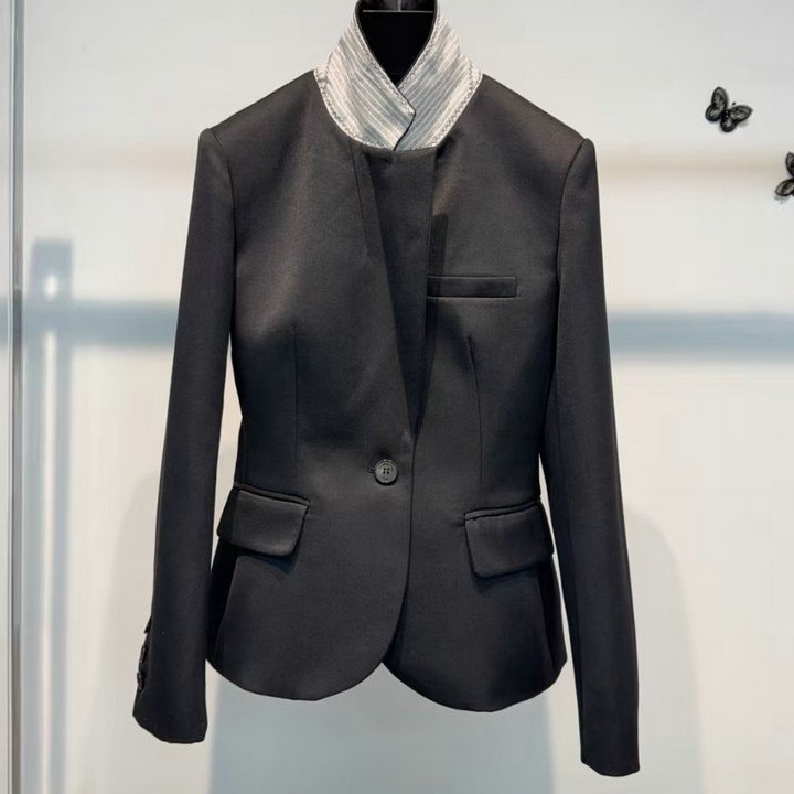 Ženski vuneni sako, slim fit, kopčanje na jedan gumb, 70-80% vuna, srednja duljina, vintage elegantan stil