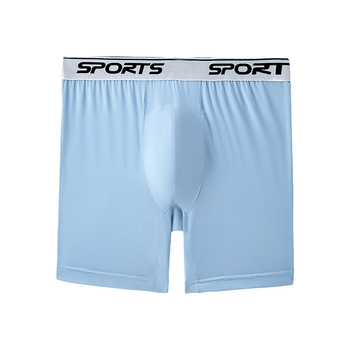 Chiloți sport lungi pentru bărbați din Ice Silk, anti frecare, talie înaltă, respirabili, uscare rapidă pentru alergare