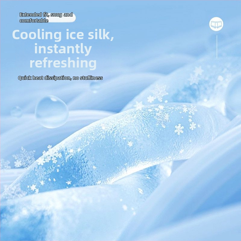 Chiloți sport lungi pentru bărbați din Ice Silk, anti frecare, talie înaltă, respirabili, uscare rapidă pentru alergare