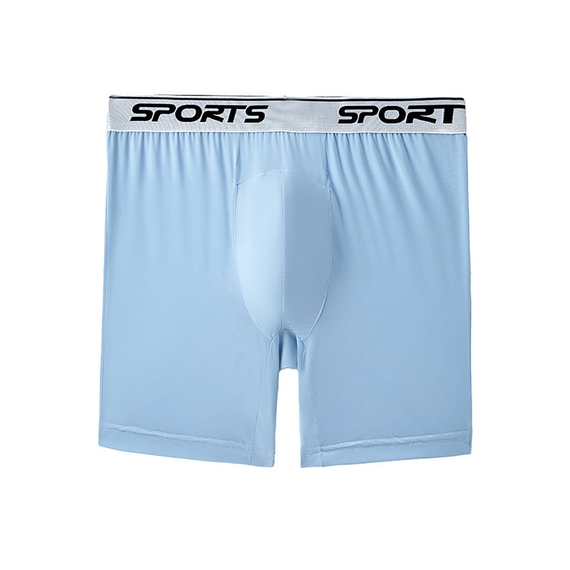 Chiloți sport lungi pentru bărbați din Ice Silk, anti frecare, talie înaltă, respirabili, uscare rapidă pentru alergare