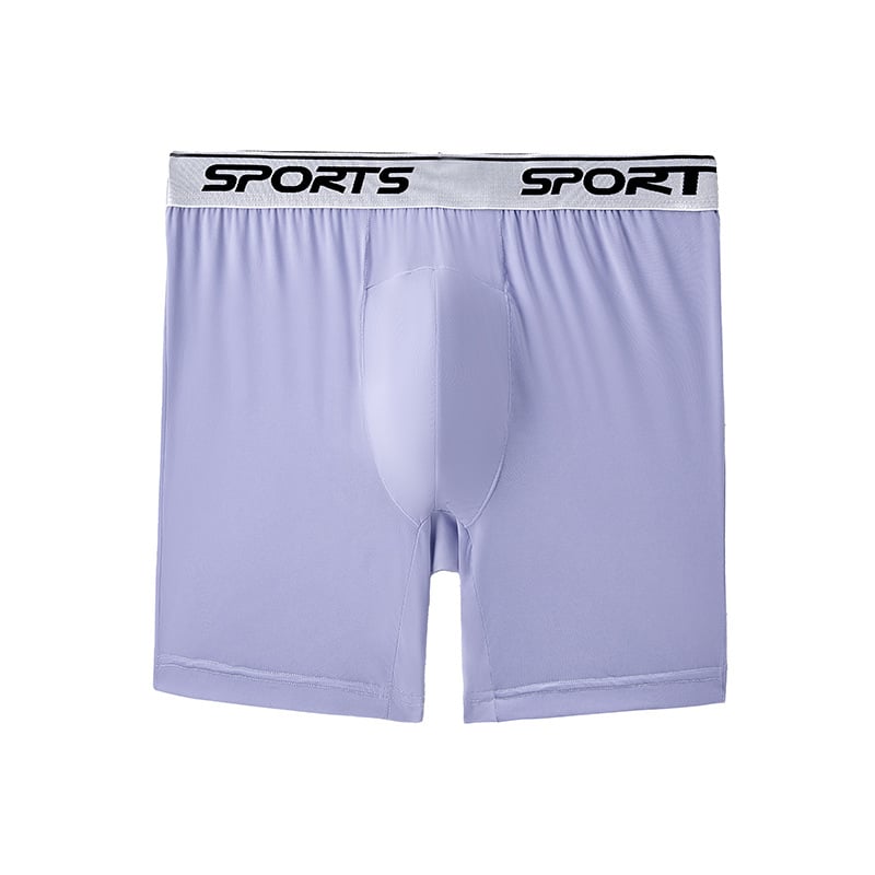 Chiloți sport lungi pentru bărbați din Ice Silk, anti frecare, talie înaltă, respirabili, uscare rapidă pentru alergare
