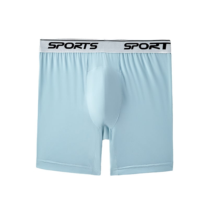 Chiloți sport lungi pentru bărbați din Ice Silk, anti frecare, talie înaltă, respirabili, uscare rapidă pentru alergare