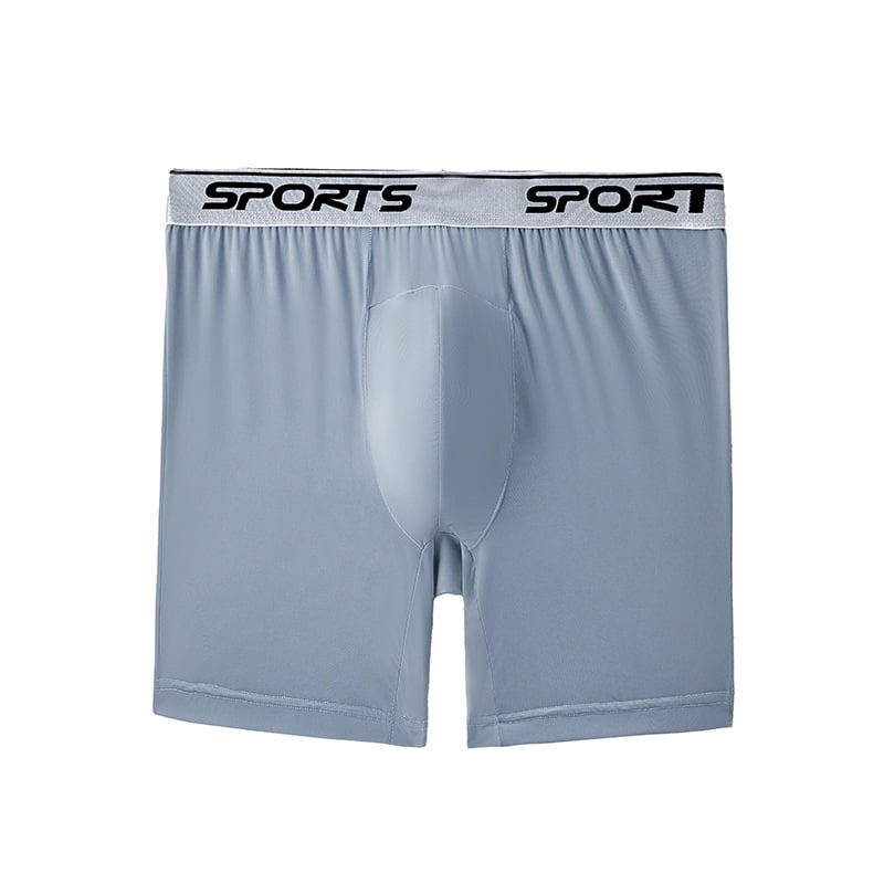 Chiloți sport lungi pentru bărbați din Ice Silk, anti frecare, talie înaltă, respirabili, uscare rapidă pentru alergare