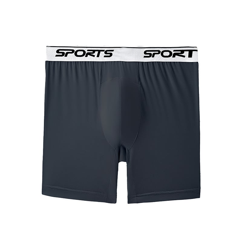 Chiloți sport lungi pentru bărbați din Ice Silk, anti frecare, talie înaltă, respirabili, uscare rapidă pentru alergare