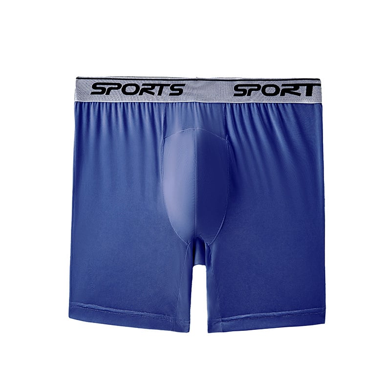 Chiloți sport lungi pentru bărbați din Ice Silk, anti frecare, talie înaltă, respirabili, uscare rapidă pentru alergare