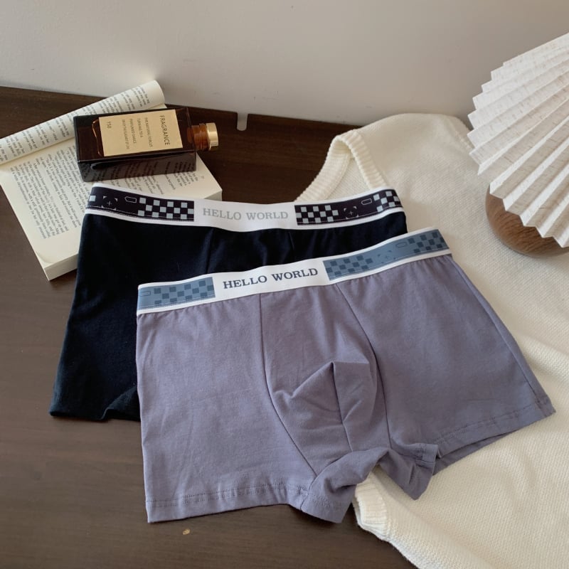 Boxeri bărbătești din bumbac, antibacterieni, talie medie, respirabili, tricotate — 90–95% bumbac, căptușeală în zona inghinală 100% bumbac