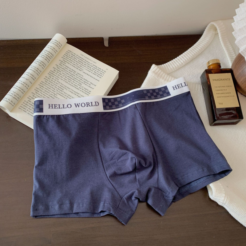 Boxeri bărbătești din bumbac, antibacterieni, talie medie, respirabili, tricotate — 90–95% bumbac, căptușeală în zona inghinală 100% bumbac