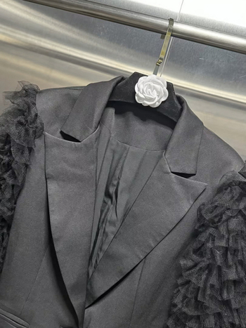 Női Western-stílusú kis kosztüm – patchwork, poliészter, laza szabásvonal, hosszú ujjú, egygombos zárás