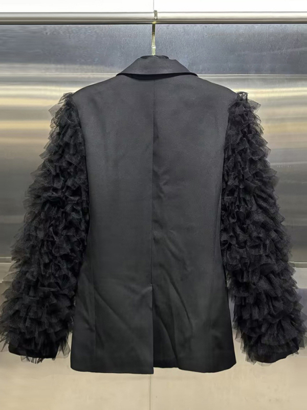 Női Western-stílusú kis kosztüm – patchwork, poliészter, laza szabásvonal, hosszú ujjú, egygombos zárás