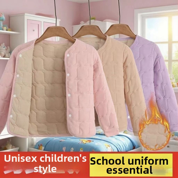 Jesen-zimska pamučna jakna s toplom podstavom za školsku uniformu, tri sloja pamuka