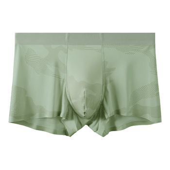 Bandung Boxeri pentru bărbați din Ice Silk, talie medie, fără cusături, subțiri, răcoroși; căptușeală la zona intimă: viscoză/spandex/nylon
