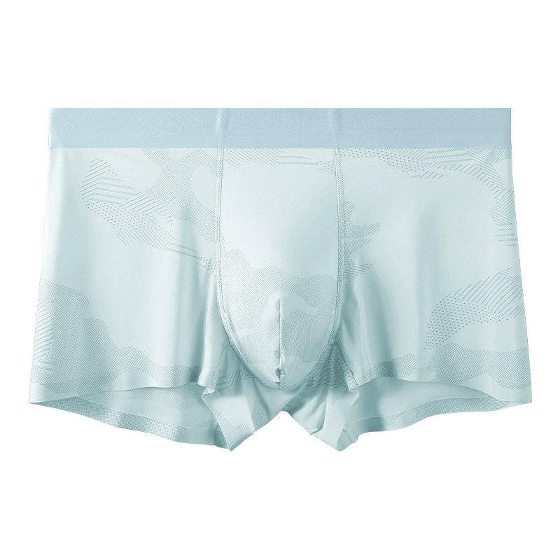 Bandung Boxeri pentru bărbați din Ice Silk, talie medie, fără cusături, subțiri, răcoroși; căptușeală la zona intimă: viscoză/spandex/nylon