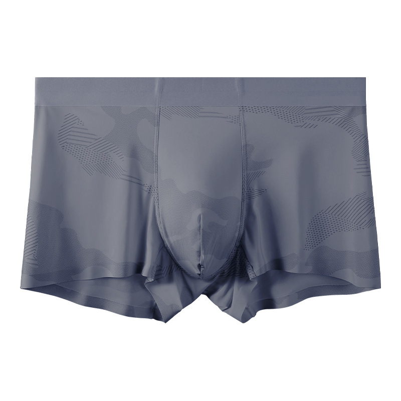 Bandung Boxeri pentru bărbați din Ice Silk, talie medie, fără cusături, subțiri, răcoroși; căptușeală la zona intimă: viscoză/spandex/nylon